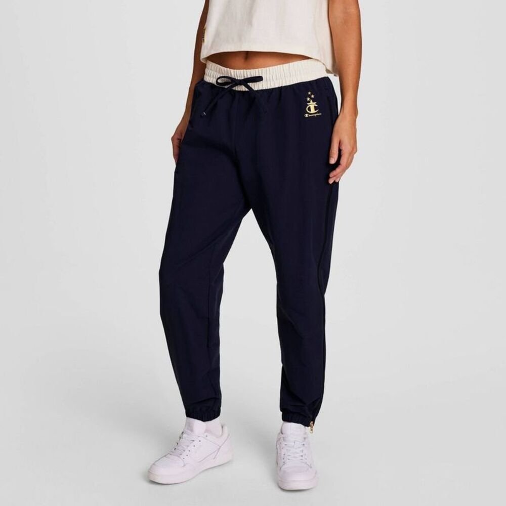 Champion Women's Gold Medal Side Zip Nylon Joggers - Navy Blue XXL